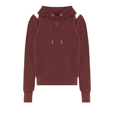 Pre-owned Jean Paul Gaultier French Terry Cut Out Hoodie 'burgundy' | Red | Men's Size L