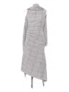 Jean Paul Gaultier Fringed Plaid Dress In Gray