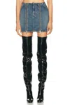 Jean Paul Gaultier Front Zipped Denim Mini Skirt In Blue