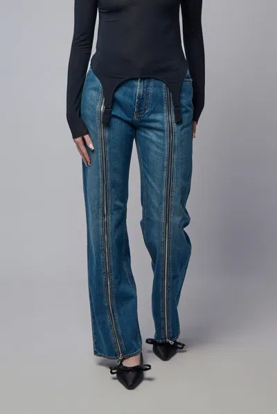 Jean Paul Gaultier Front Zipped Denim Trouser In Blue