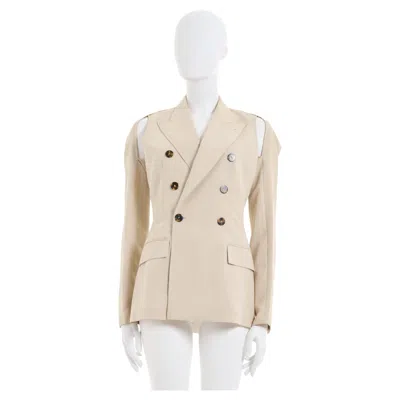Pre-owned Jean Paul Gaultier F/w 1997 Cream Linen Double Breasted Blazer Two Pieces Jacket In White