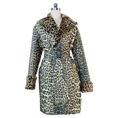 Pre-owned Jean Paul Gaultier Fw 2019 Leopard Faux Fur Printed Coat In Black