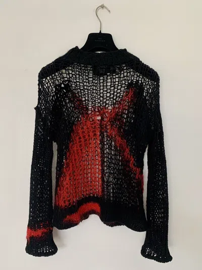 Pre-owned Jean Paul Gaultier Fw07 Mohair Loose Knit In Black