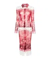 Jean Paul Gaultier Red & White 'the Diablo' Midi Dress In Pink
