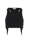Jean Paul Gaultier Cotton Ribbed Bra With Lingerie Garter Clothing In Black