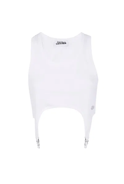 JEAN PAUL GAULTIER GARTER BRA TOP WOMAN GARTER BRA TOP WOMAN WHITE