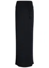 Jean Paul Gaultier Garter-embellished Mesh Maxi Skirt In Blue