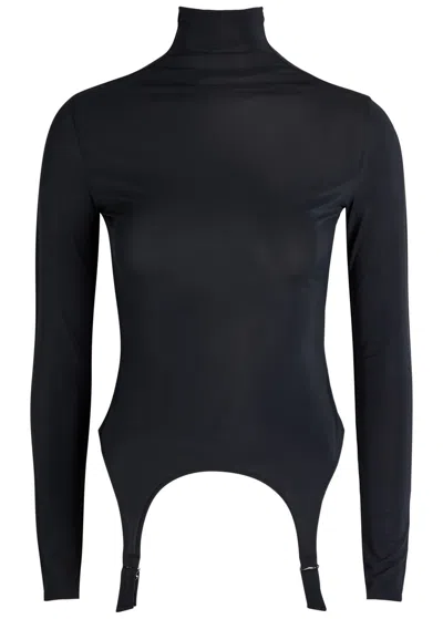 JEAN PAUL GAULTIER JEAN PAUL GAULTIER GARTER-EMBELLISHED MESH TOP