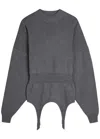 Jean Paul Gaultier Garter-embellished Wool Jumper In Gray