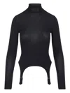 Jean Paul Gaultier Lingerie-inspired Garter Top In Stretch Rayon In Black
