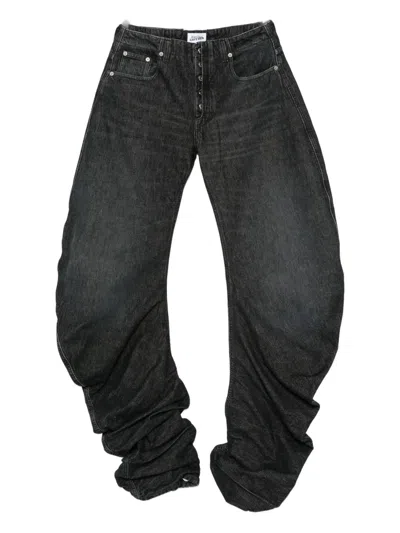 Jean Paul Gaultier Gathered Jeans In Black