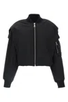 Jean Paul Gaultier Cropped Bomber With Hidden Hood Detail In Black