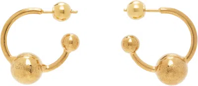 Jean Paul Gaultier Gold 'the Piercing' Earrings In 92 Gold