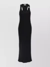 Jean Paul Gaultier Womens Black Ribbed Scoop-neck Cotton-jersey Midi Dress In Black