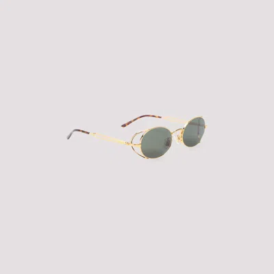 JEAN PAUL GAULTIER GOLDEN GREEN OVAL SUNGLASSES