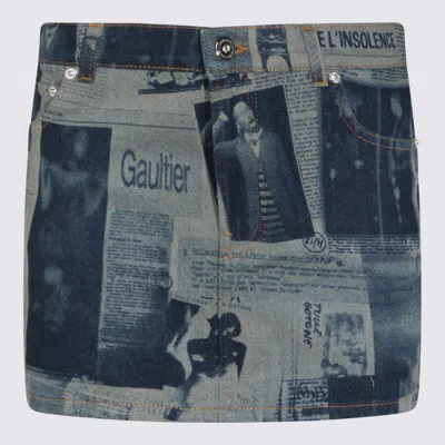 Jean Paul Gaultier Gonne Indigo/beige In Blue