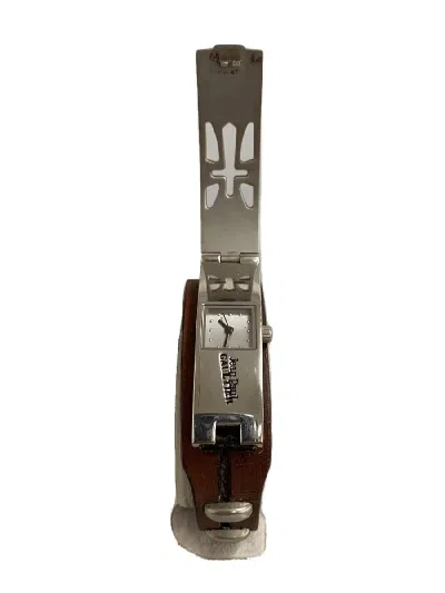 Pre-owned Jean Paul Gaultier Gothic Cutout Watch Bracelet In Silver