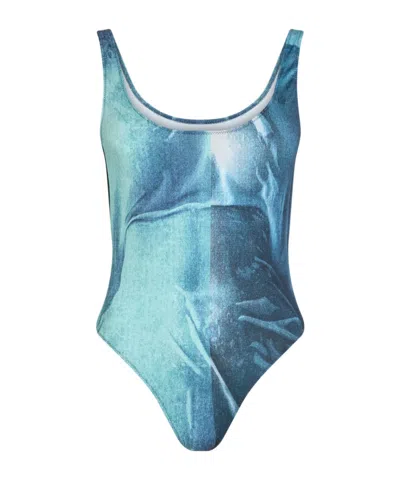 Jean Paul Gaultier Gradient Swimsuit In Blue