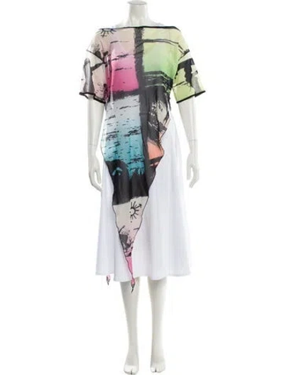 Pre-owned Jean Paul Gaultier Graphic Print Bateau Neckline T-shirt In Multi