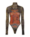 Jean Paul Gaultier Graphic Print Bodysuit In Multi