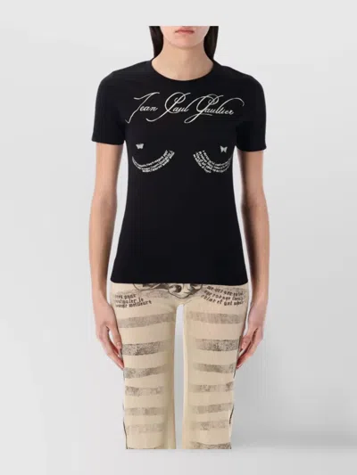 JEAN PAUL GAULTIER GRAPHIC PRINT COTTON BLEND T-SHIRT