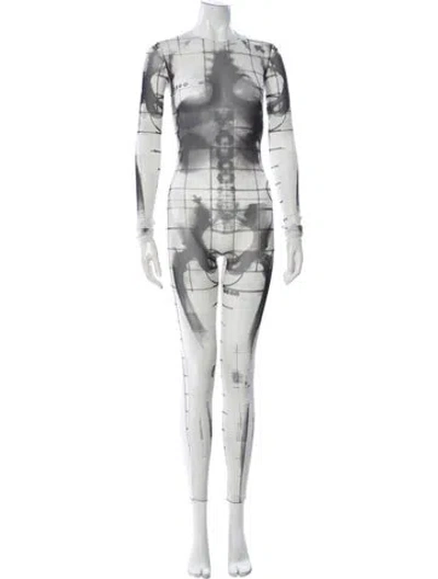 Pre-owned Jean Paul Gaultier Graphic Print Crew Neck Jumpsuit W/ Tags In Multi