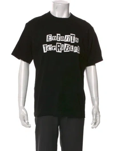 Pre-owned Jean Paul Gaultier Graphic Print Crew Neck T-shirt In Black