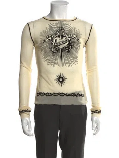 Pre-owned Jean Paul Gaultier Graphic Print Crew Neck T-shirt In Neutral