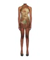 Jean Paul Gaultier Graphic Print Dress In Brown
