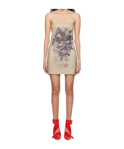 Jean Paul Gaultier Graphic Print Dress In Multi