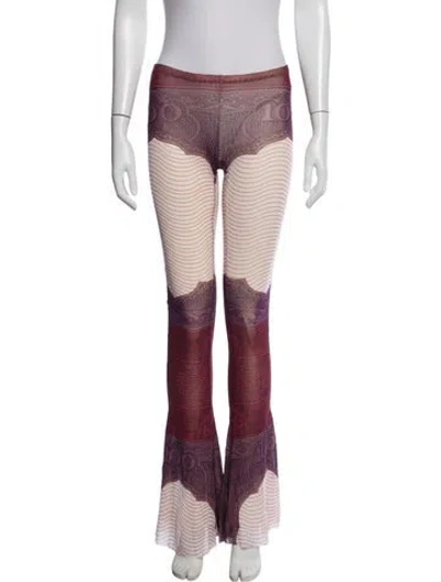 Pre-owned Jean Paul Gaultier Graphic Print Flared Pants In Pink