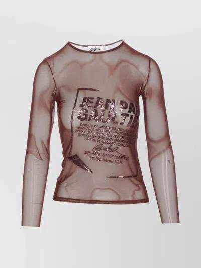 JEAN PAUL GAULTIER GRAPHIC PRINT LONG SLEEVE CREWNECK TOP