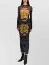 Jean Paul Gaultier Graphic Print Long Sleeve Fitted Top In Multi