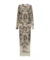 Jean Paul Gaultier Graphic Print Mesh Long Dress