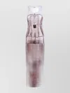 Jean Paul Gaultier Ribbed Cotton Long Dress With Printed Corset