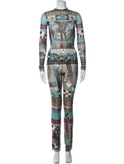 Pre-owned Jean Paul Gaultier Graphic Print Pant Set In Multicolor