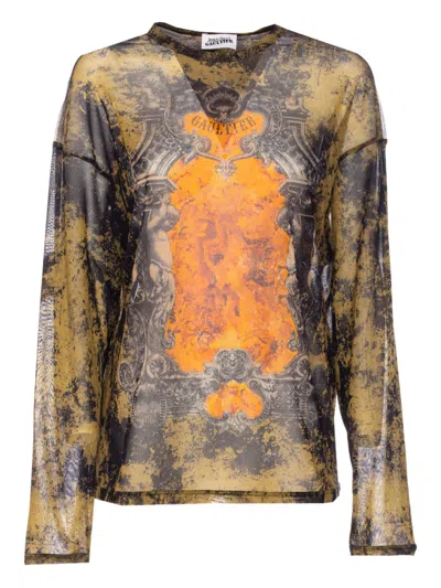 Jean Paul Gaultier Graphic-print Sheer Top