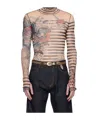 Jean Paul Gaultier Graphic-print Striped Top