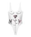 Jean Paul Gaultier Graphic-print Swimsuit In Black