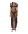 Jean Paul Gaultier Graphic Printed Maxi Dress In Black