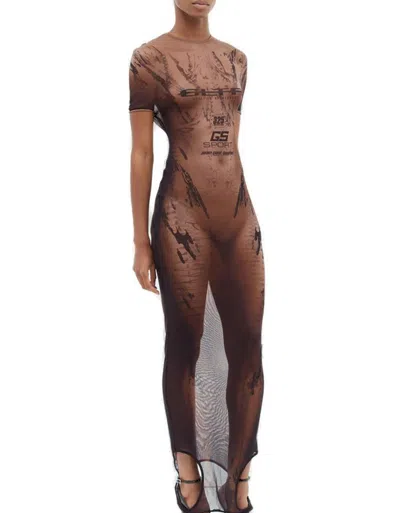 Jean Paul Gaultier Brown Shayne Oliver Edition 'gs Sport' Maxi Dress In Multi