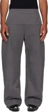 Jean Paul Gaultier Gray Zip Detail Trousers In Gray
