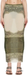 Jean Paul Gaultier Printed Maxi Skirt In 400300156 Green/ecru