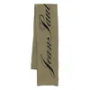 Jean Paul Gaultier Logo-detail Wool Scarf In Green
