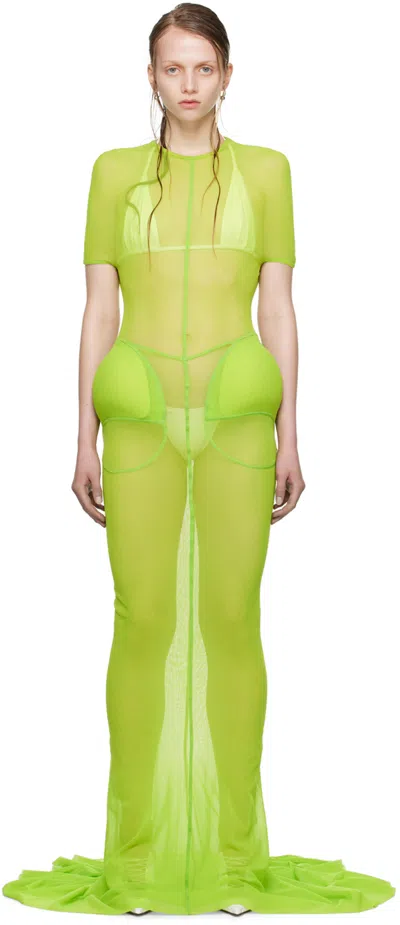 Jean Paul Gaultier Green Shayne Oliver Edition Maxi Dress In Lime