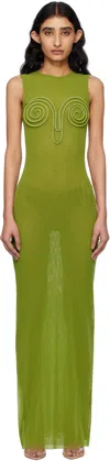 Jean Paul Gaultier Spirale Maxi Dress In 43-acidgreen
