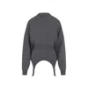 Jean Paul Gaultier High Neck Bat Sleeves Lingerie Garter Pullover Sweater In Gray