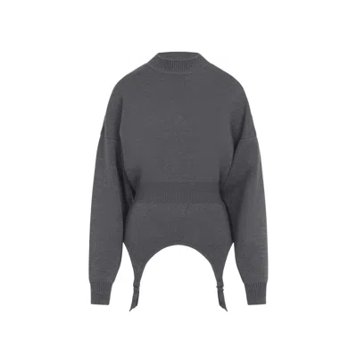 JEAN PAUL GAULTIER GREY LINGERIE GARTER WOOL PULLOVER