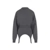 Jean Paul Gaultier Grey Merino Wool Garter Detail Pullover In Gray