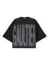 Jean Paul Gaultier Boxy Logo Crop Graphic T-shirt In Black